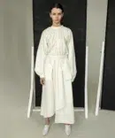 AP012 - Cream Peasant Open Back Dress